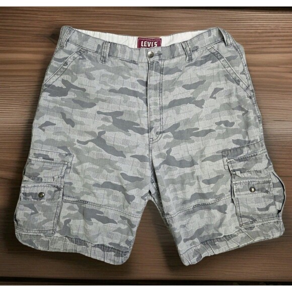 Levi's Squad Cargo Shorts Men’s 49 Gray Camouflage 11" Inseam Classic Style - Picture 10 of 10